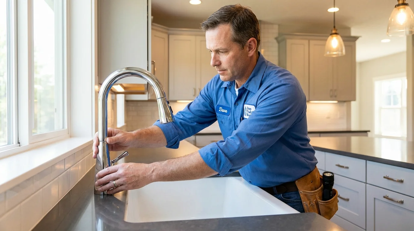Kitchen faucet installation by Johns Plumbing LLC in Campbellsville