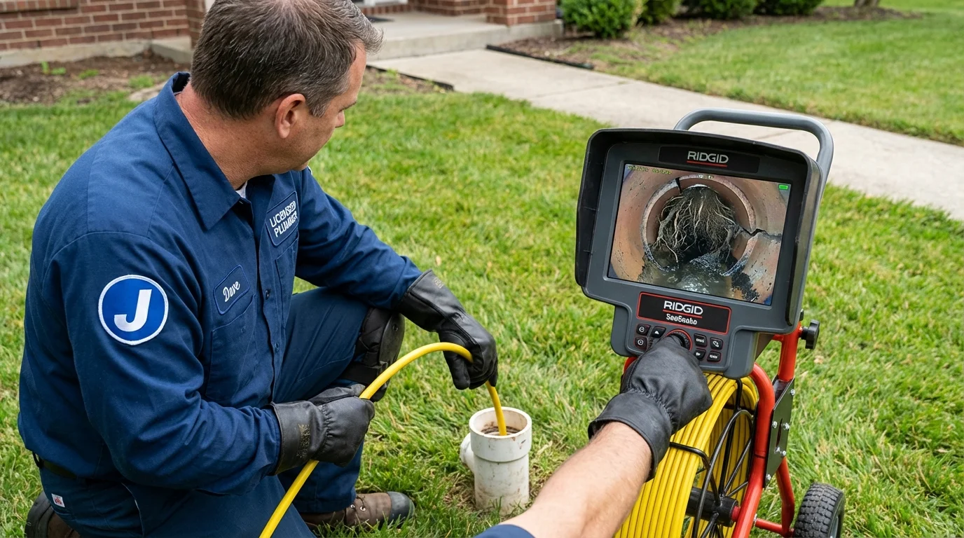 Sewer camera inspection being performed by Johns Plumbing LLC in Campbellsville